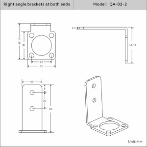 Safety light curtain DK-QT series accessories for QA-02 swivel fastening brackets