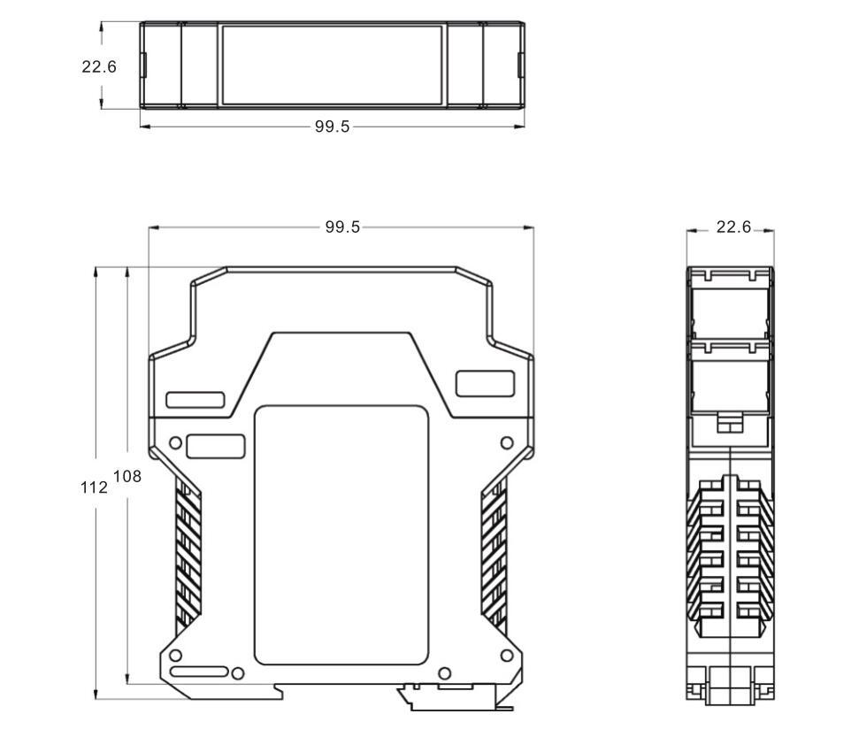 Controller Dimensional Drawing (MM)