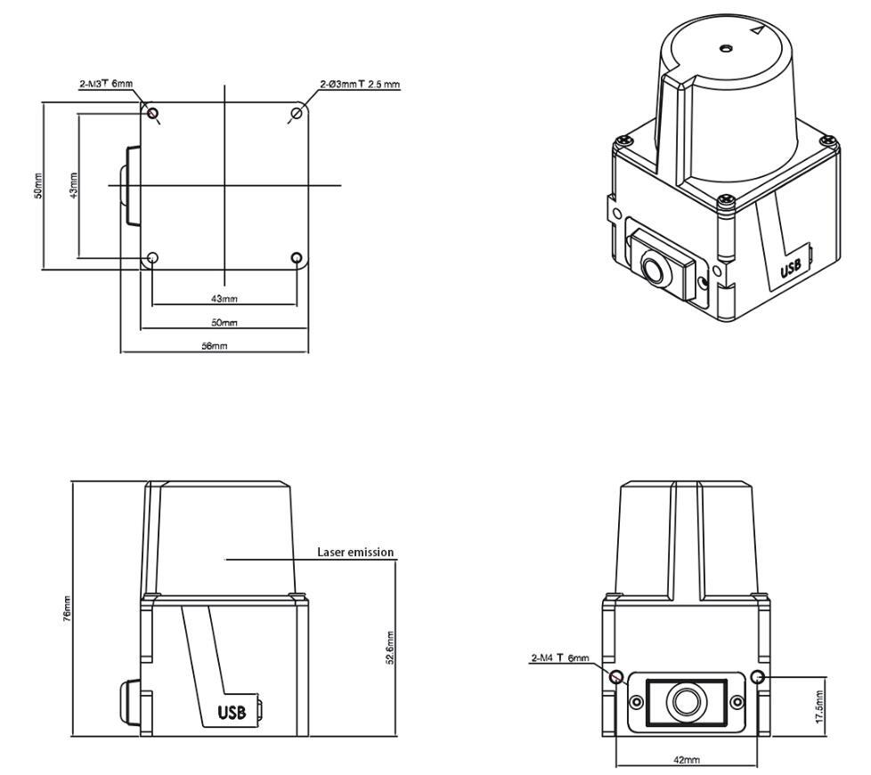 LiDAR sensors dimension