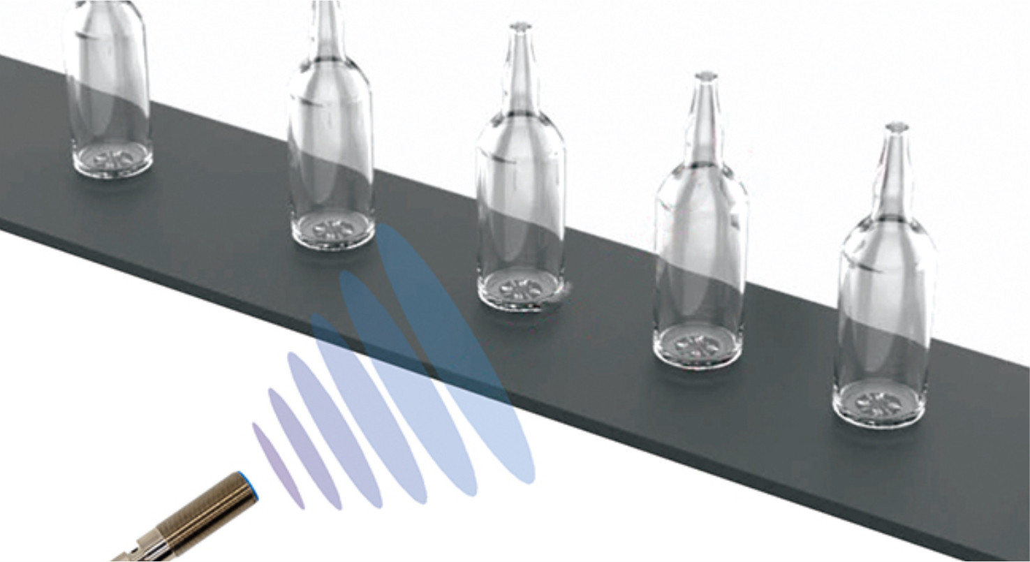 Ultrasonic Sensor Detecting transparent glass bottles