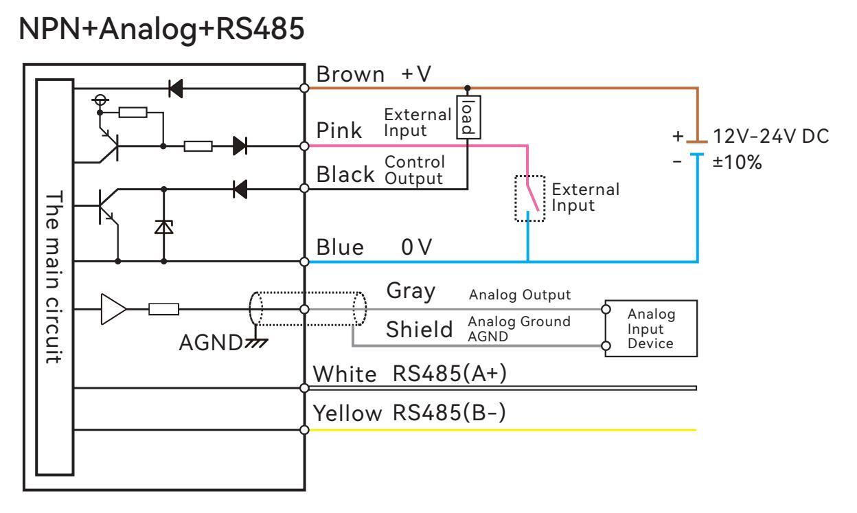 GFL-F series Laser Ranging Sensor NPN Wiring diagram