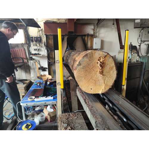 Przypadek zastosowania | Pomiar kurtyn świetlnych w maszynach do obróbki drewna: średnica kłody, wykrywanie długości, sortowanie cięcia i wykrywanie deformacji