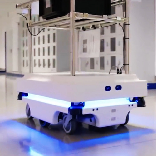 AGV Mobile Robot with Ultrasonic Radar Collision Avoidance Sensor