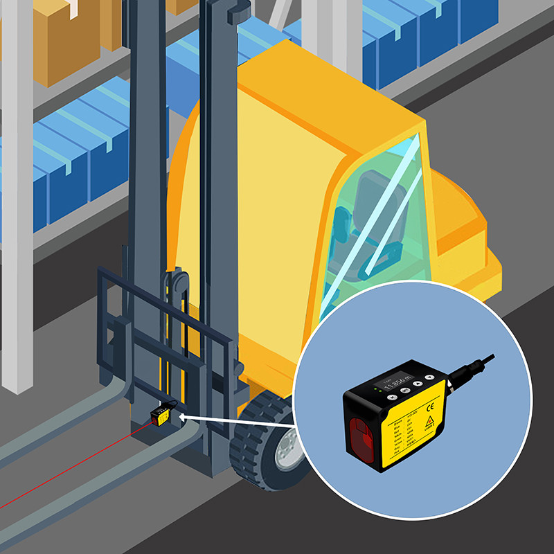 Laser Distance Sensor in Automatic Forklift Applications