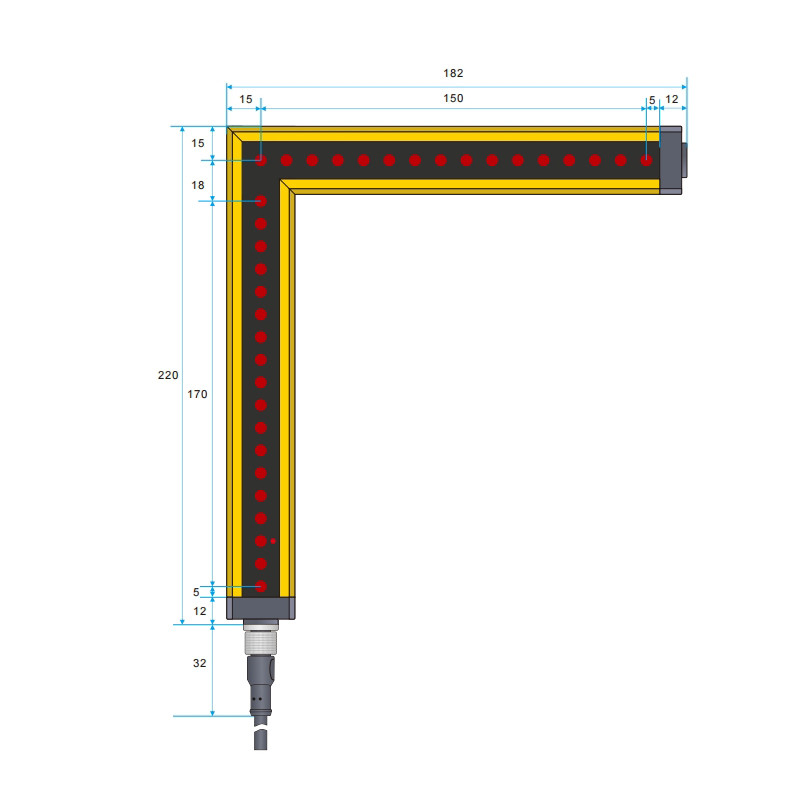 Customized L-Shaped Light Curtain