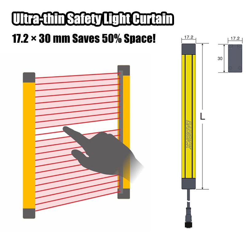 Ultra-thin safety light curtain