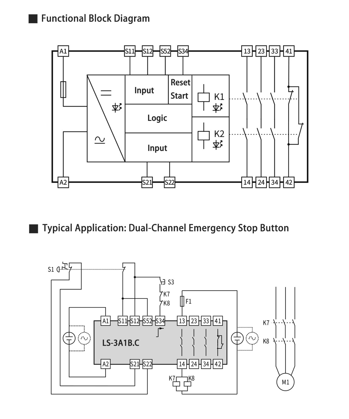 Safety Relay Wiring Method with Dual-Channel Emergency Stop Button Input