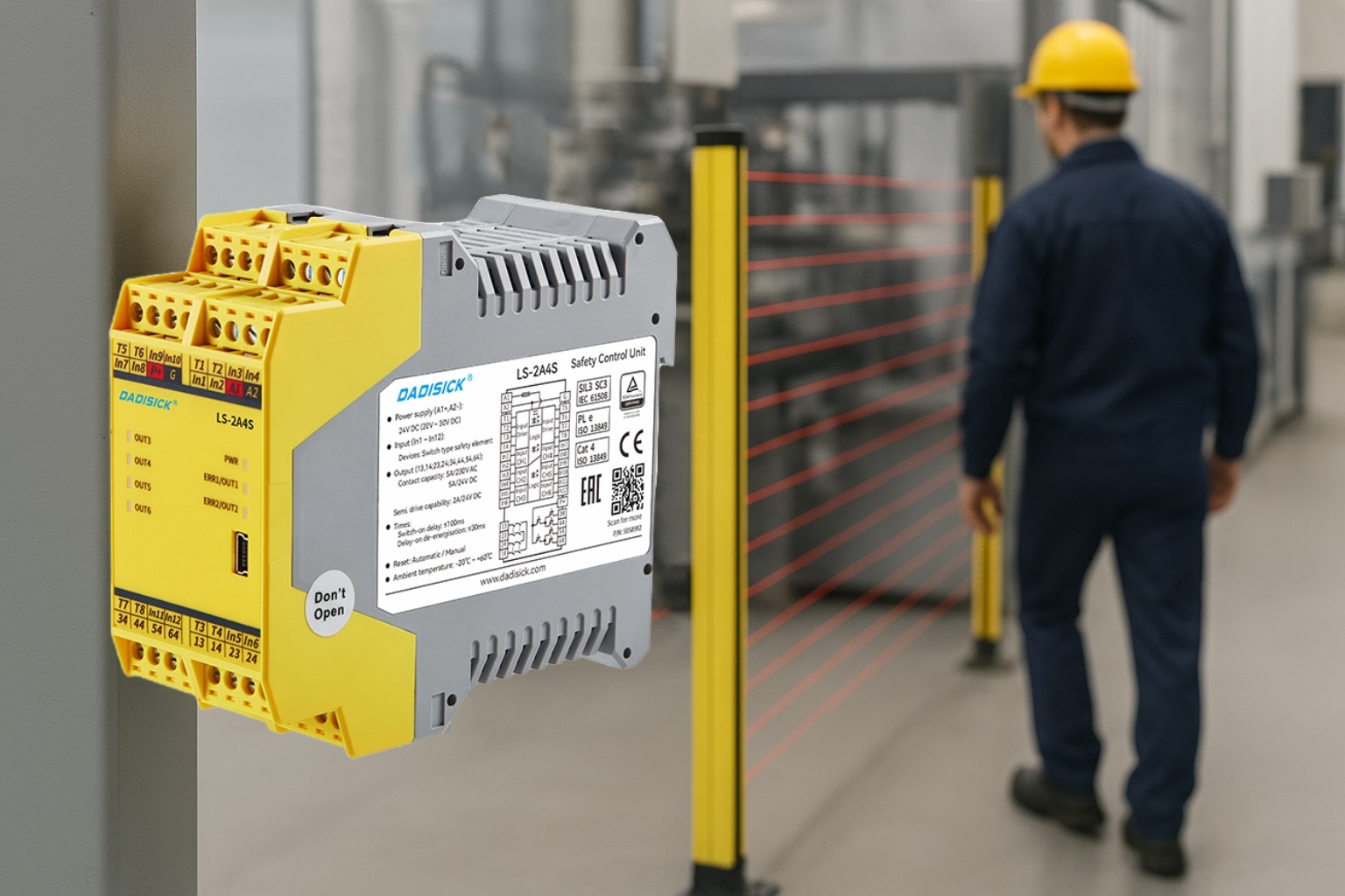 Light Curtain Equipped with a Safety Relay