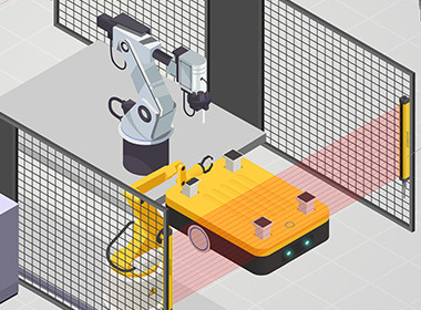 Automatic safety curtains for AGVs and palletizers