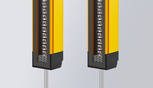 The Light Curtain digital tube shows the number of blocked beams