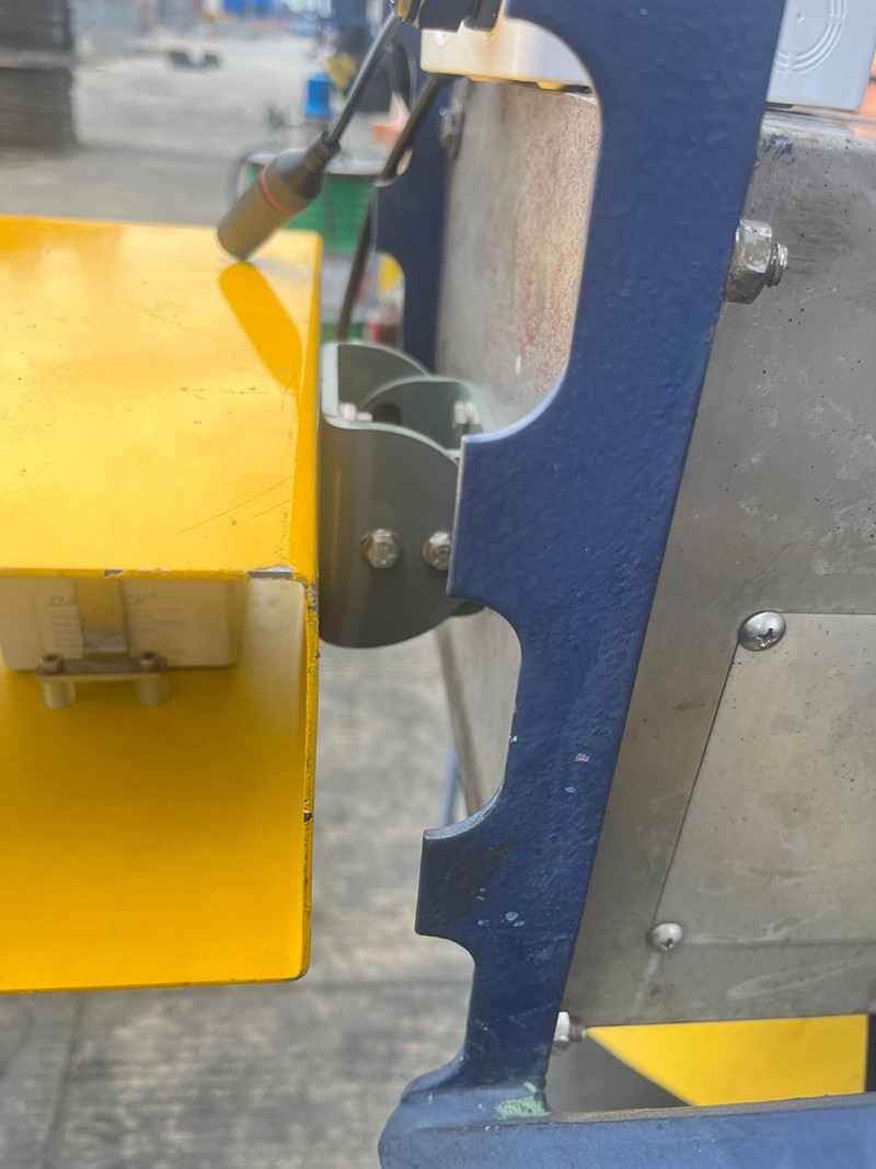 Safety LiDAR installed on front of port AGV