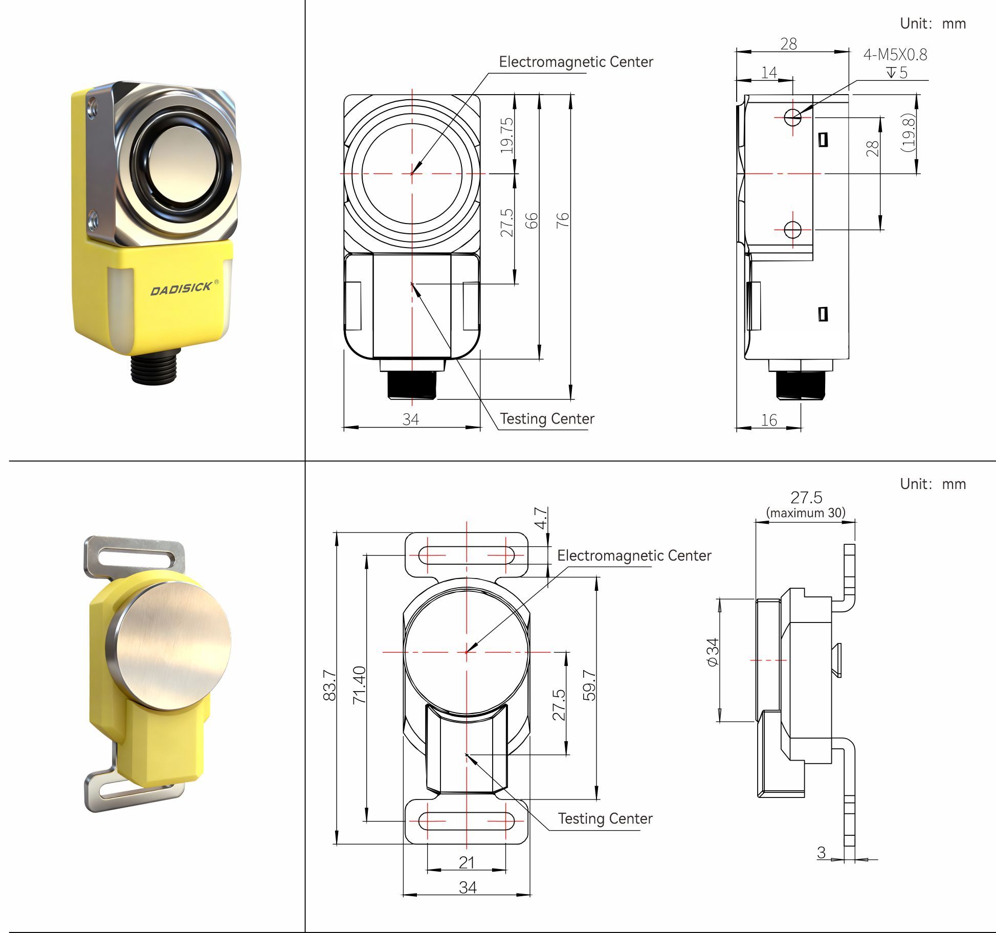 Safety switch lock body dimension drawing