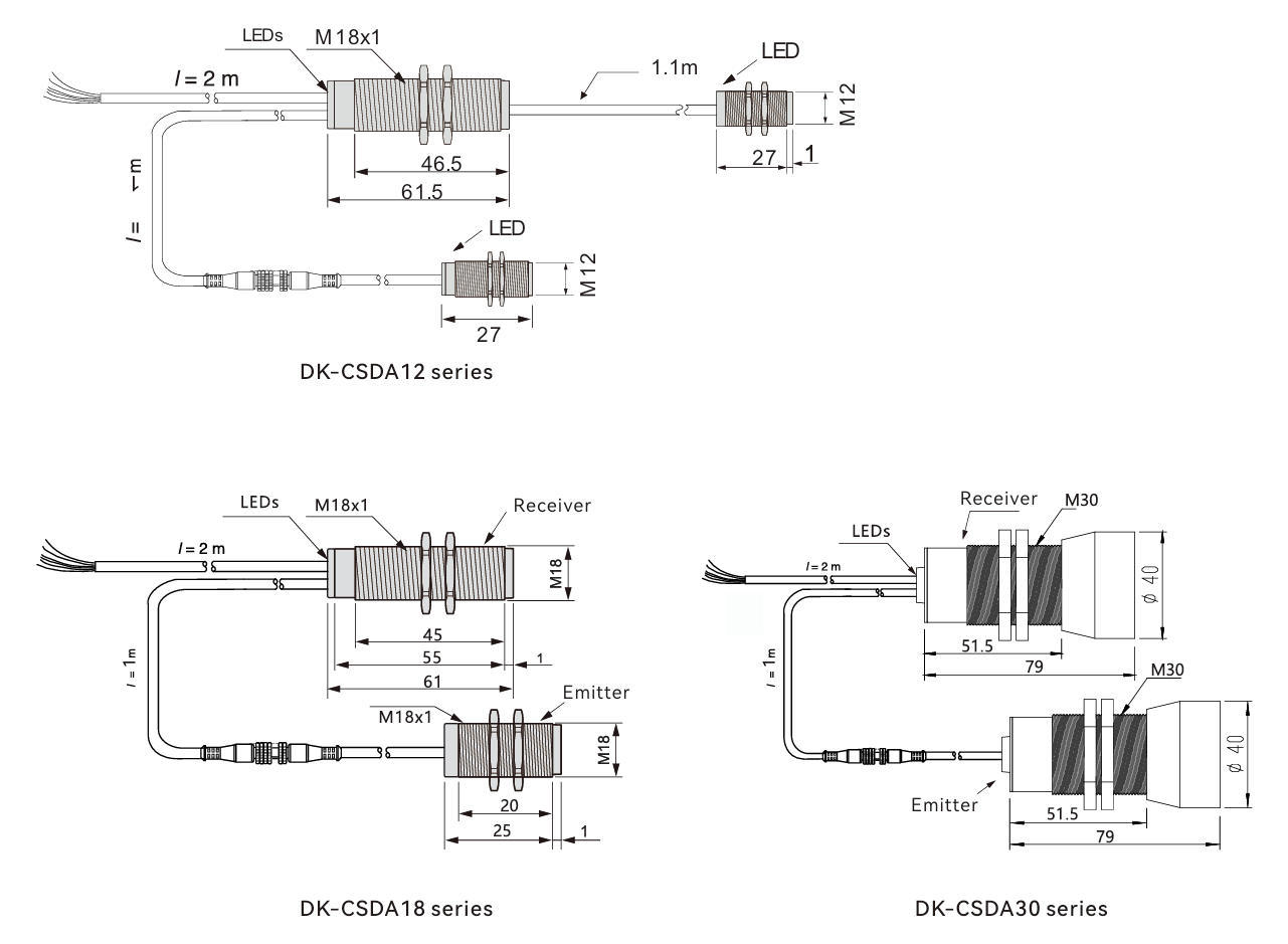 Dimensioni della serie DK-CSDA del produttore di ultrasuoni