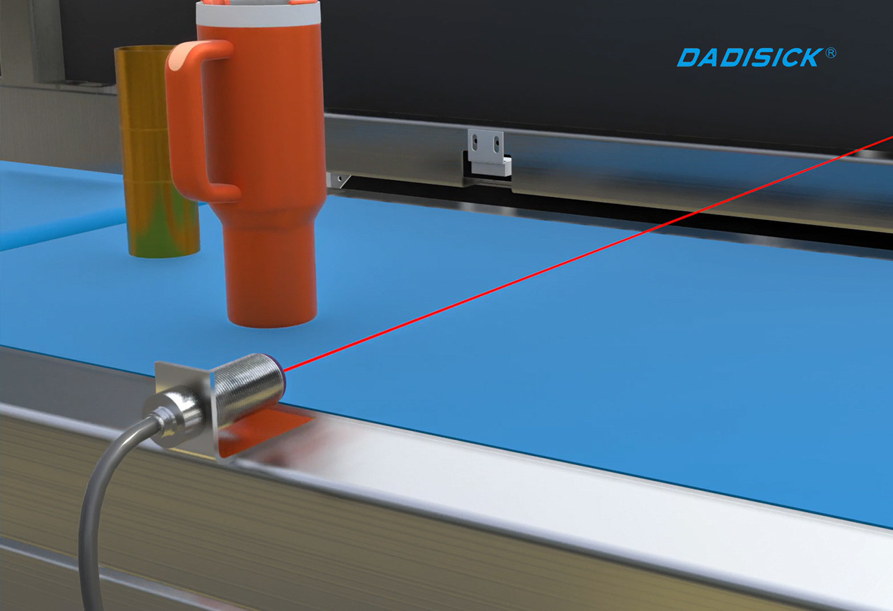 DADISICK photoelectric sensors are used to detect objects passing through.