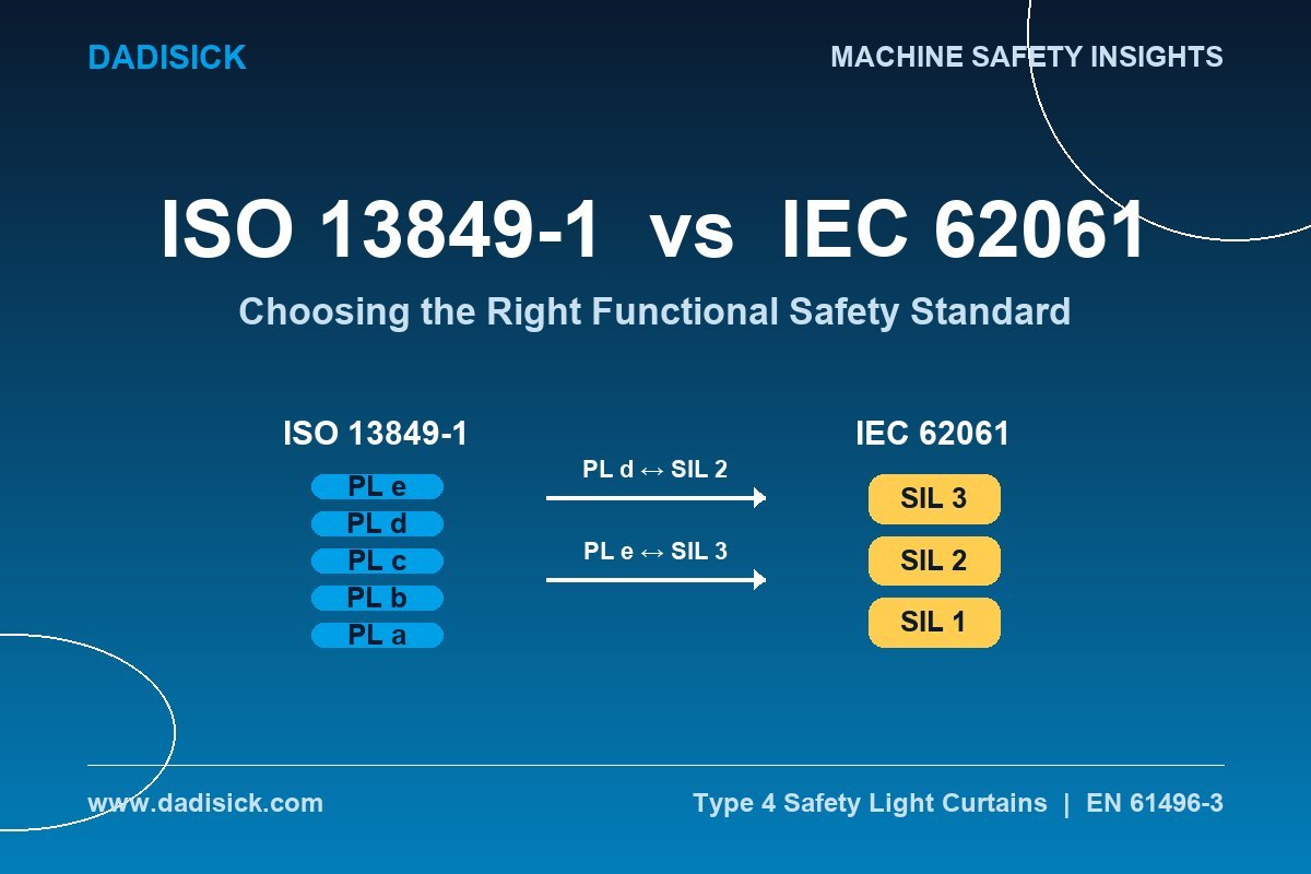 ISO 13849-1 vs IEC 62061: Choosing the Right Functional Safety Standard for Your Machine
