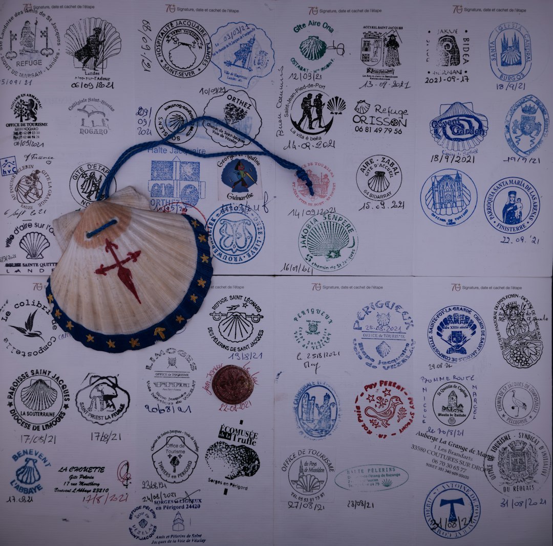 Collection of certification stamps and seals - global marking gallery wall