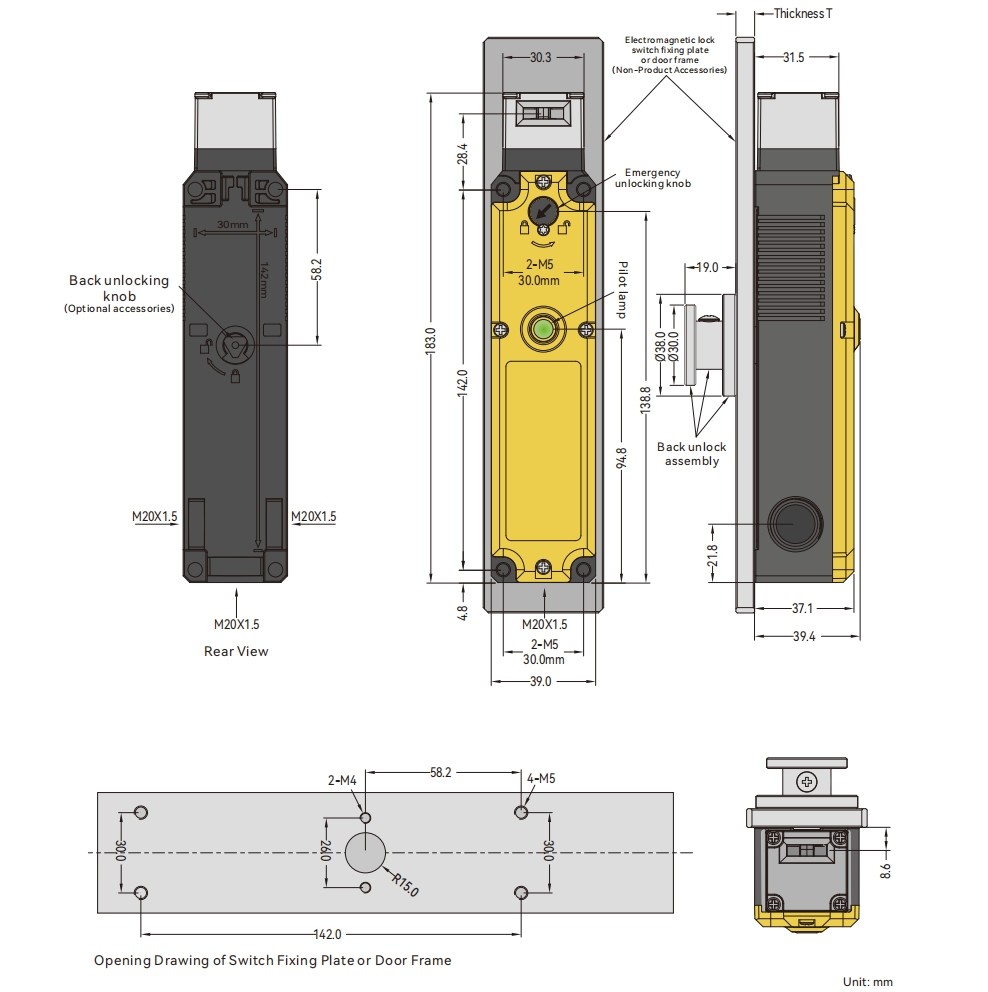 Interlock switch size