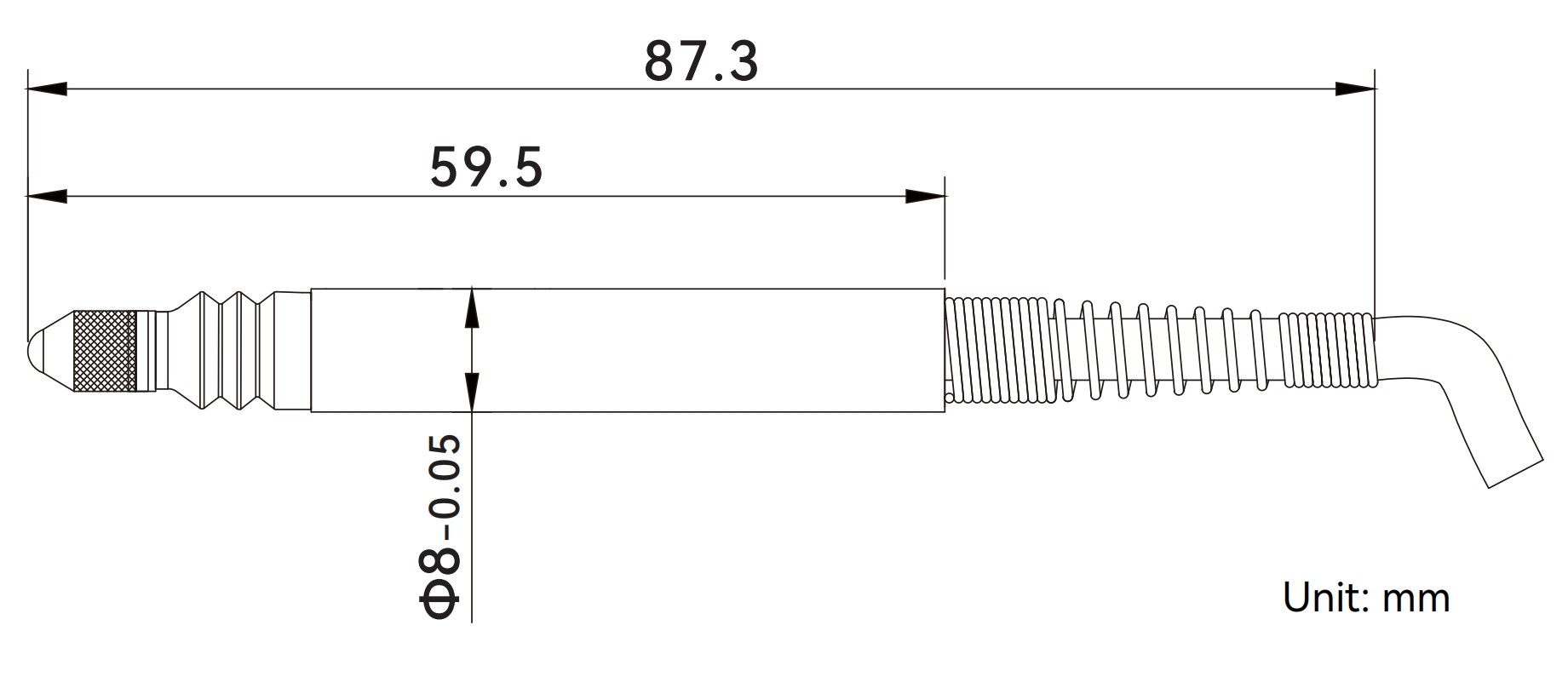 GFK/W-01 1mm Rebound Sensor Dimension