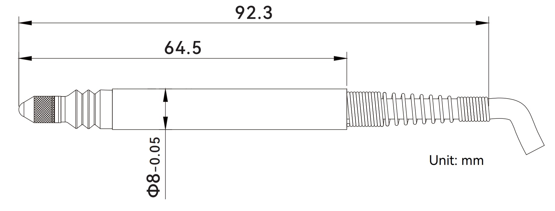 GFK/W-02 2mm rebound sensor Dimension