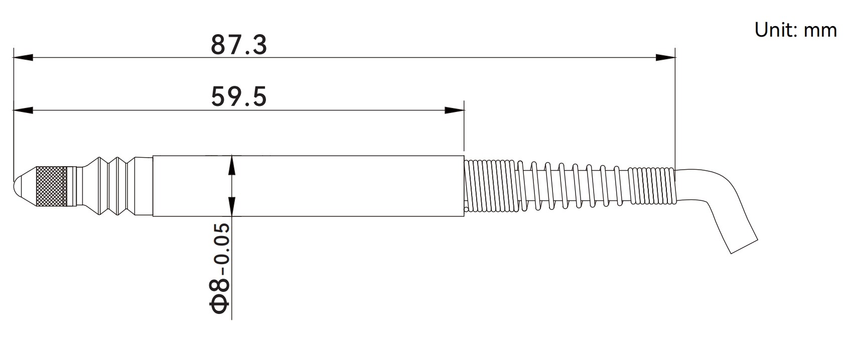 GFK/W-10P 10mm Air push sensor Dimension