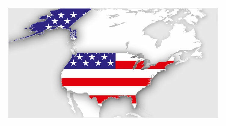 Map of the United States highlighting key machinery safety authorities such as OSHA, ANSI, and UL.