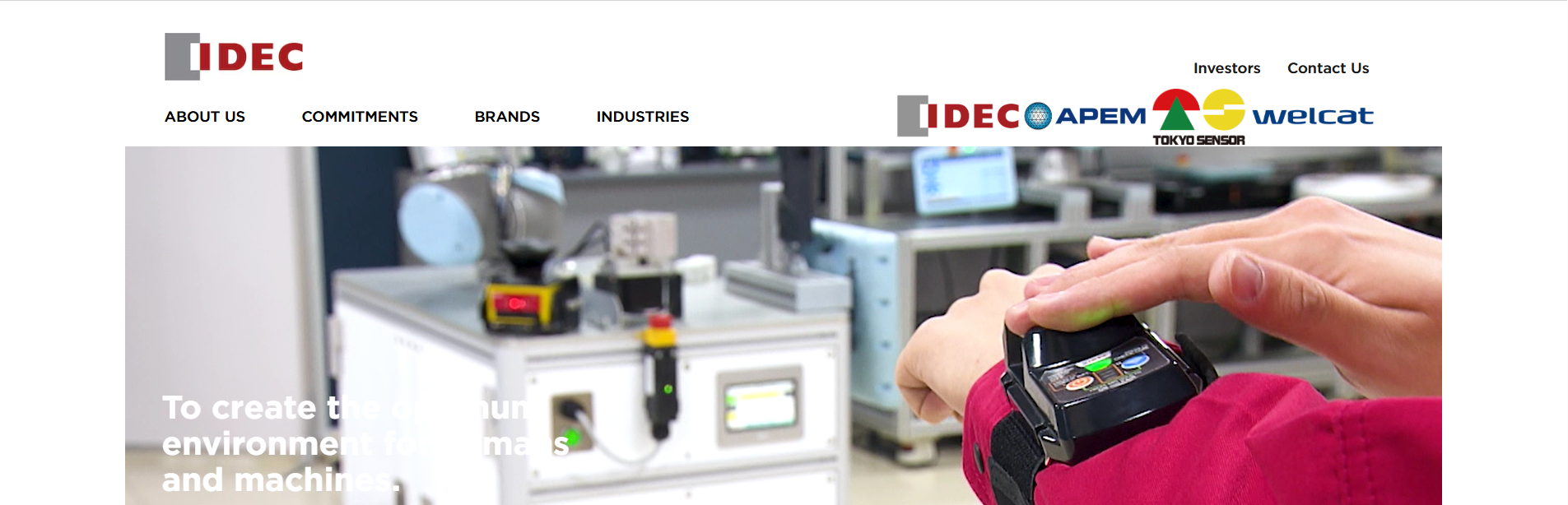 IDEC Corporation's website homepage