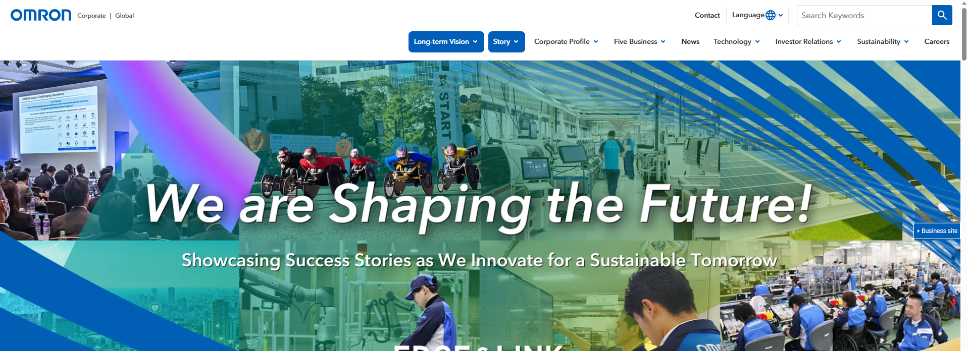 Omron's website homepage