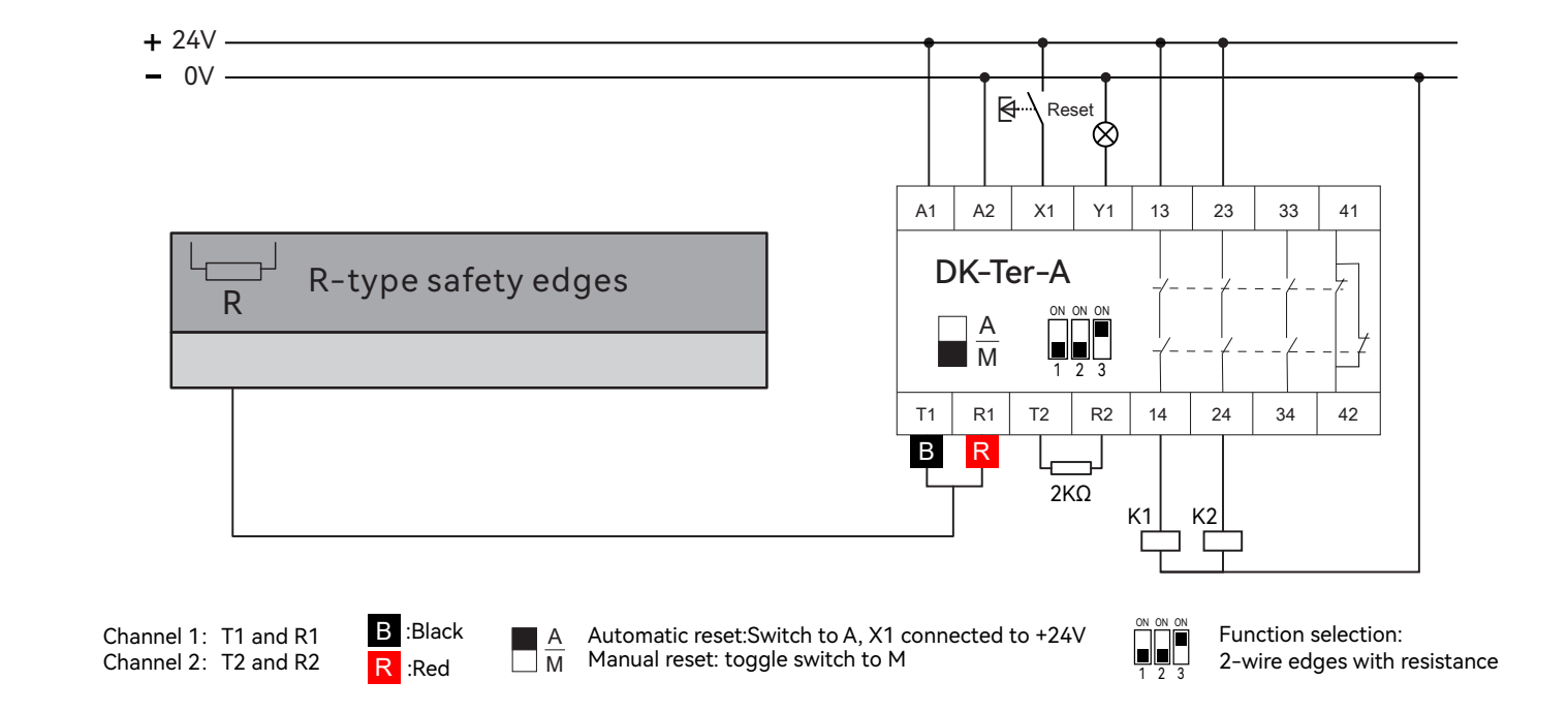 2-Wire Edges Connected Relay Ter-A Safety Input With Manual Reset