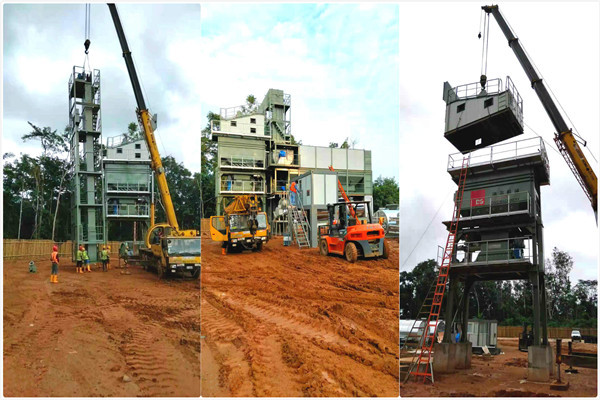 La planta mezcladora de asfalto de D&G Machinery se está instalando en Liberia