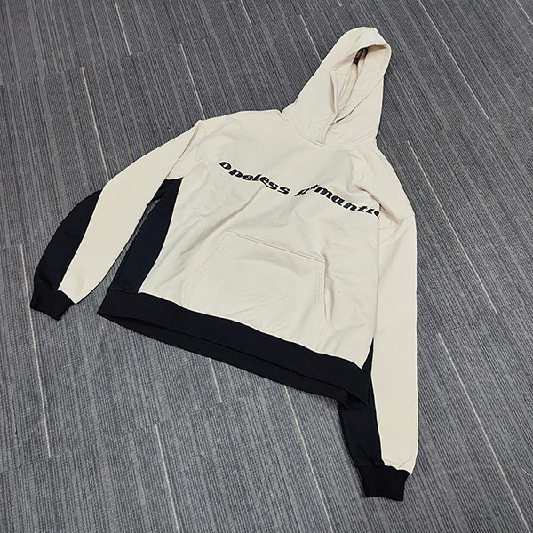  beige and white hoodie