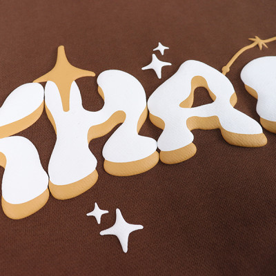 wholesale custom pink tracksuit mens with puff printing supplier  | hip hop clothing manufacturers