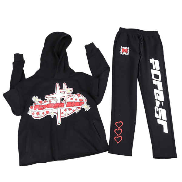 custom tracksuits for men with heat transfer printing  | hip hop clothing manufacturers