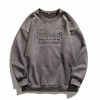 wholesale custom men's crew neck sweatshirt with embossing supplier | hip hop clothing manufacturers