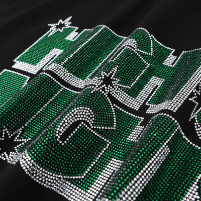 wholesale custom mens black sweatshirt with rhinestone factory | clothing factory in china