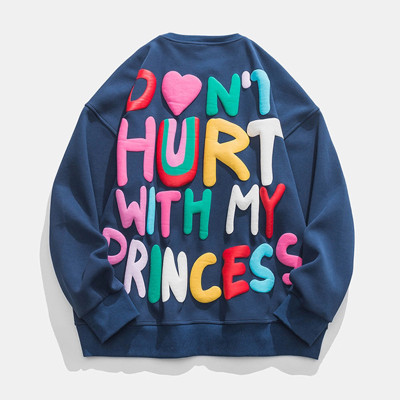 wholesale custom mens crewneck sweatshirts with puff printing vendor | men's clothing wholesalers