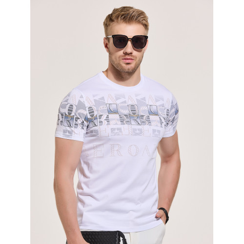custom white graphic tees mens with rhinestones manufacturer | T shirt manufacturers