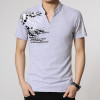 wholesale custom men's slim fit t shirts with flocking vendor | clothes factory in china