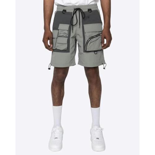 wholesale custom mens grey shorts with multi-pocket vendor | hip hop clothing manufacturers