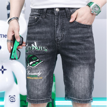 wholesale custom mens tight shorts with denim fabric vendor  | clothes factory in china