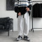 wholesale custom black pants mens with puff printing supplier  | men's wardrobe vendor