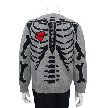 wholesale custom mens mohair sweater with skeleton pattern vendor | men's clothing wholesalers