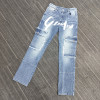 wholesale custom mens light wash jeans with screen printing factory | china jeans manufacturers