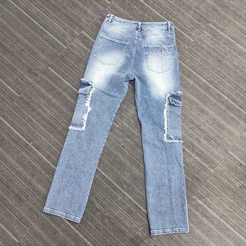 jeans de lavage légers pour hommes en gros personnalisés avec usine de sérigraphie | fabricants de jeans en chine