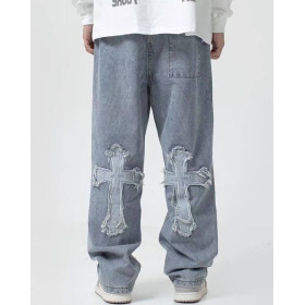 wholesale custom patchwork jeans mens manufacturer | mens jeans supplier Support OEM and ODM