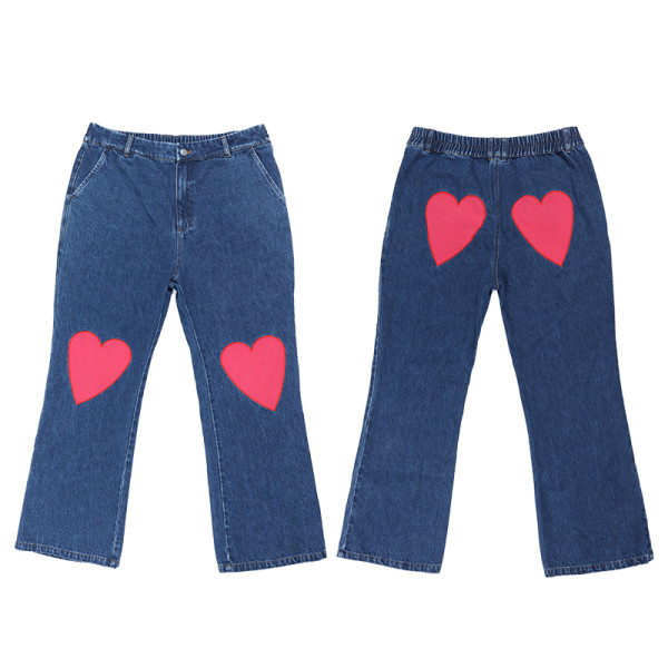 custom flared jeans mens with patch embroidery supplier | mens jeans supplier Support OEM and ODM