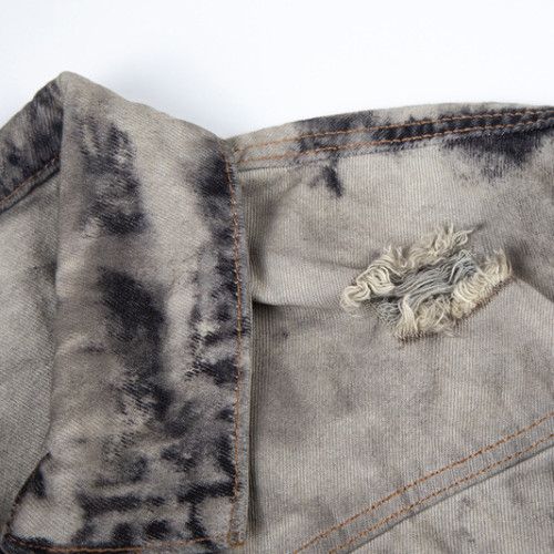 fabricant de veste en jean délavé à l'acide sur mesure | fournisseur de vestes en denim pour hommes Support OEM et ODM
