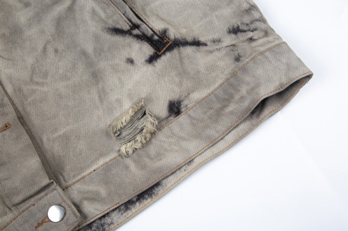 fabricant de veste en jean délavé à l'acide sur mesure | fournisseur de vestes en denim pour hommes Support OEM et ODM