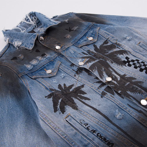 veste en jean brut personnalisée en gros avec fournisseur de teinture suspendu | fabricants de vêtements pour hommes