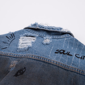 Großhandelslieferant für maßgeschneiderte rohe Jeansjacke mit hängender Färbung | Hersteller von Herrenbekleidung