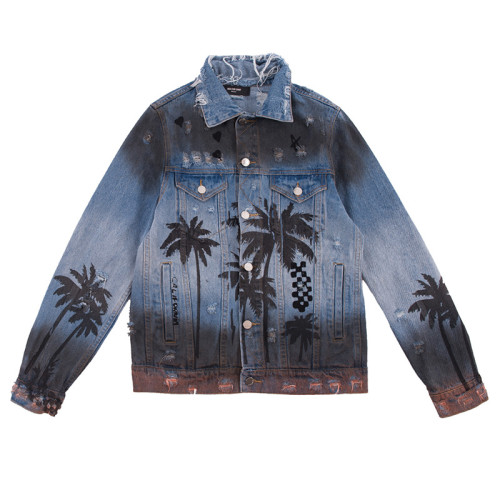 wholesale custom raw denim jacket with hanging dyeing supplier | mens clothing manufacturers